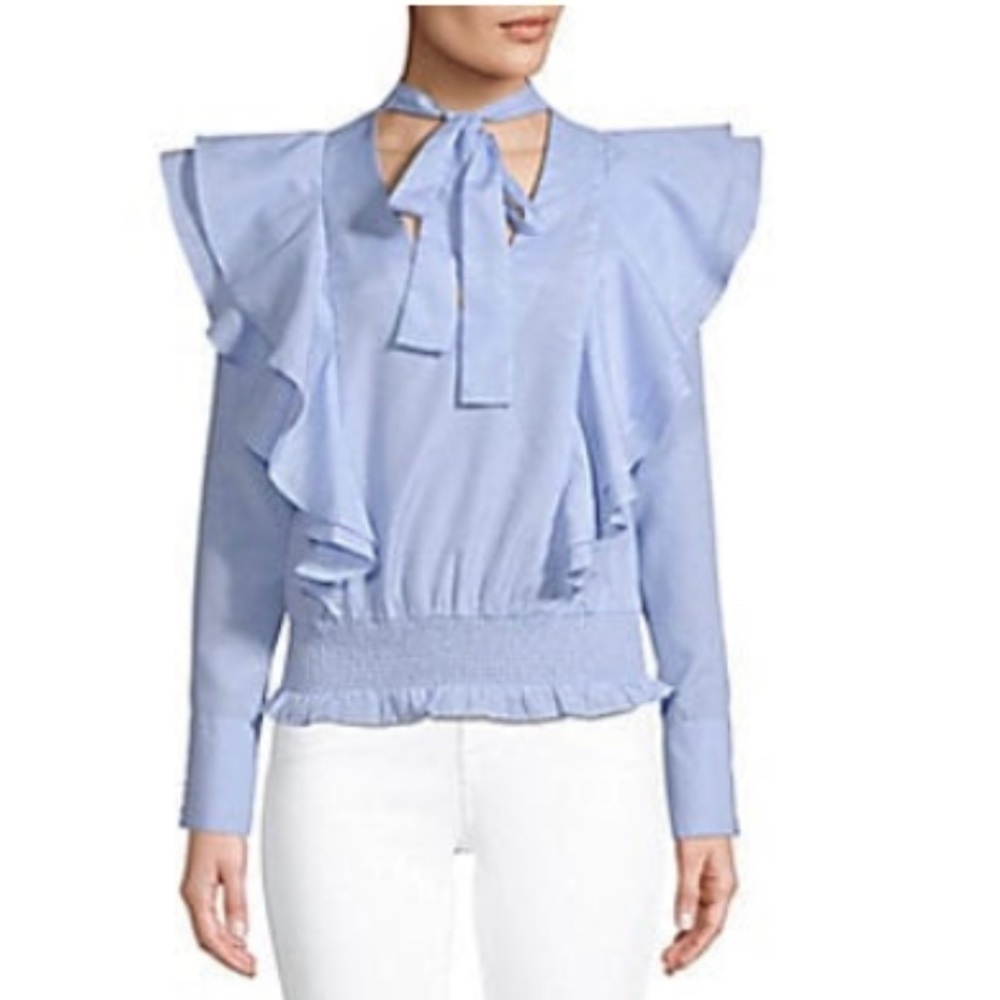 Nwt ENGLISH Factory Ruffled Long sleeve cotton top